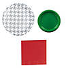 98 Pc. Christmas Silver Houndstooth Disposable Tableware Set for 24 Guests Image 1
