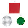 98 Pc. Christmas Silver Houndstooth Disposable Tableware Set for 24 Guests Image 1
