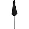 9ft Solar Lighted Outdoor Patio Market Umbrella with Hand Crank and Tilt  Black Image 2