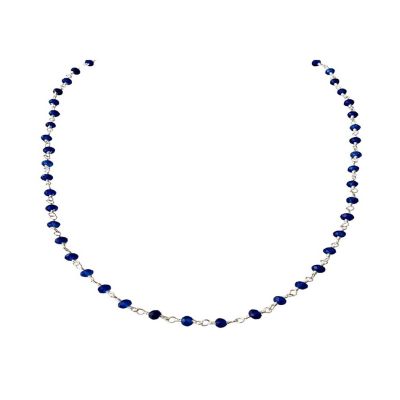 A Blonde and Her Bag - Balmy Nights Station Necklace Sapphire with Silver Image 1