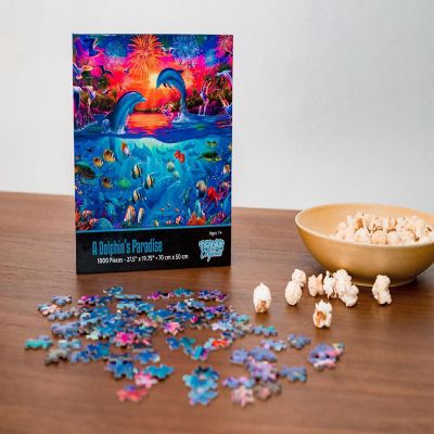 A Dolphin's Paradise Ocean Puzzle For Adults And Kids  1000 Piece Jigsaw Puzzle Image 2
