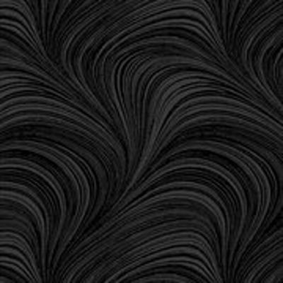 A Festive Season 2 Wave Texture Black Cotton Fabric by Benartex Image 1