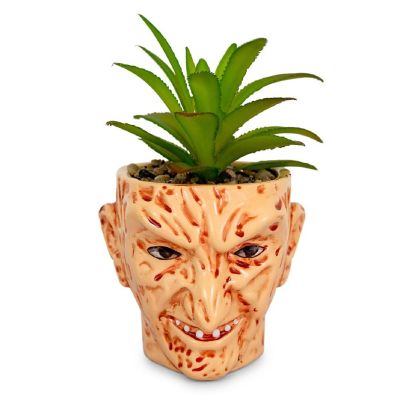 A Nightmare On Elm Street Freddy Krueger Ceramic Planter w/ Artificial Succulent Image 1