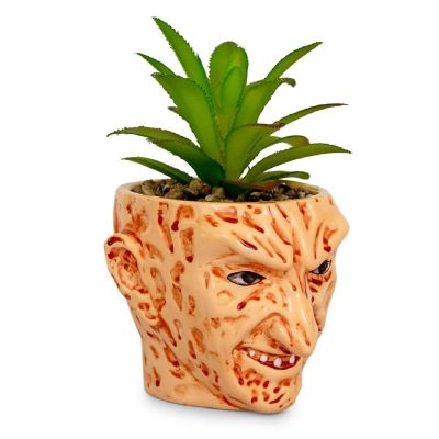 A Nightmare On Elm Street Freddy Krueger Ceramic Planter w/ Artificial Succulent Image 1