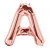 A-Shaped Rose Gold Letter 34" Mylar Balloon Image 1