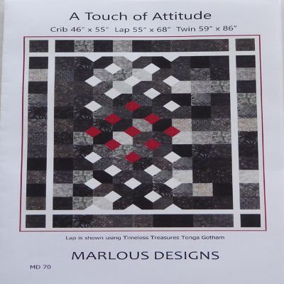 A Touch of Attitude Quilt Pattern, 3 sizes - Marlous Designs advanced beginner Image 1