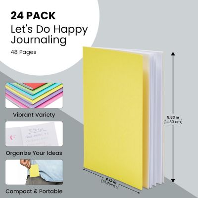 A6 Lined Journals 24 Pack - Mini Notebooks for Writing, Note Taking, or Sketching - Small Journal Bulk Set for Students Image 2