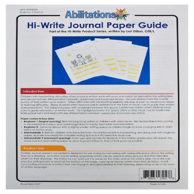 Abilitations Hi-Write Beginner Journal Paper, Level 2, 8-1/2 x 11 Inches, 100 Sheets Image 1