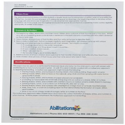 Abilitations Hi-Write Intermediate Journal Paper, Level 2, 8-1/2 x 11 Inches, 100 Sheets Image 2