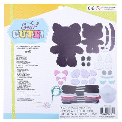 AC Kids Felt Sewing Kit 2/Pkg-Cat and Kitten Image 1