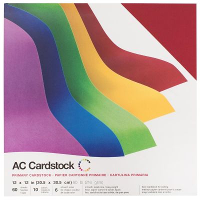 AC Smooth Cardstock 12"X12" 60/Pkg-Primaries Image 1