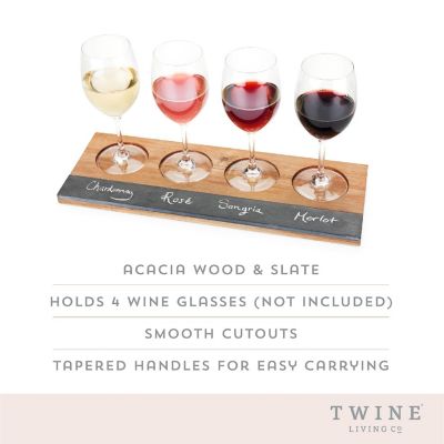 Acacia Wood Wine Flight Board Image 3