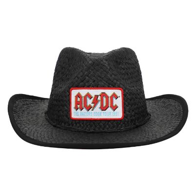 ACDC Logo Patch Straw Cowboy Hat Image 1
