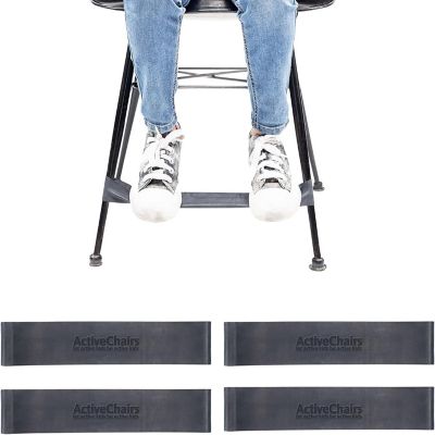 Active Chairs Kick-It Chair Bands for Kids, Flexible Seating for Fidgety Feet, Essential Classroom Supplies, Black, 4-Pack Image 1