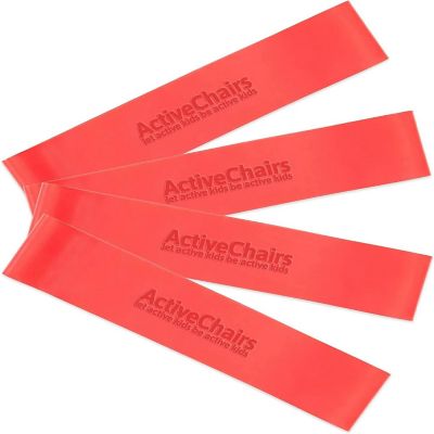 Active Chairs Kick-It Chair Bands for Kids, Flexible Seating for Fidgety Feet, Essential Classroom Supplies, Red, 4-Pack Image 1