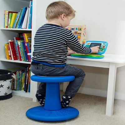 Active Chairs Wobble Stool for Kids, Flexible Seating Improves Focus and Helps ADD/ADHD, 14-Inch Preschool Chair, Ages 3-7, Blue Image 2