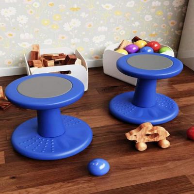Active Chairs Wobble Stool for Kids, Flexible Seating Improves Focus and Helps ADD/ADHD, 14-Inch Preschool Chair, Ages 3-7, Blue Image 3