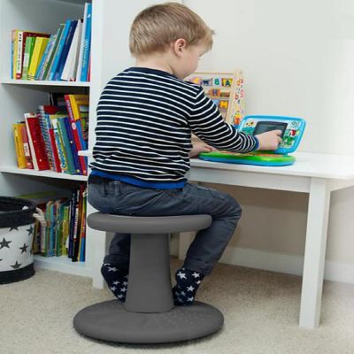 Active Chairs Wobble Stool for Kids, Flexible Seating Improves Focus and Helps ADD/ADHD, 14-Inch Preschool Chair, Ages 3-7, Gray Image 1