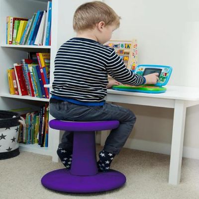 Active Chairs Wobble Stool for Kids, Flexible Seating Improves Focus and Helps ADD/ADHD, 14-Inch Preschool Chair, Ages 3-7, Purple Image 1