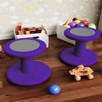 Active Chairs Wobble Stool for Kids, Flexible Seating Improves Focus and Helps ADD/ADHD, 14-Inch Preschool Chair, Ages 3-7, Purple Image 2