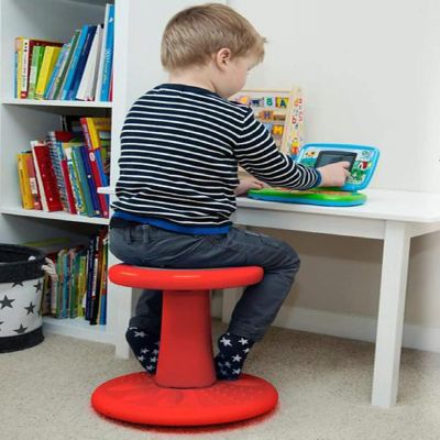 Active Chairs Wobble Stool for Kids, Flexible Seating Improves Focus and Helps ADD/ADHD, 14-Inch Preschool Chair, Ages 3-7, Red Image 1