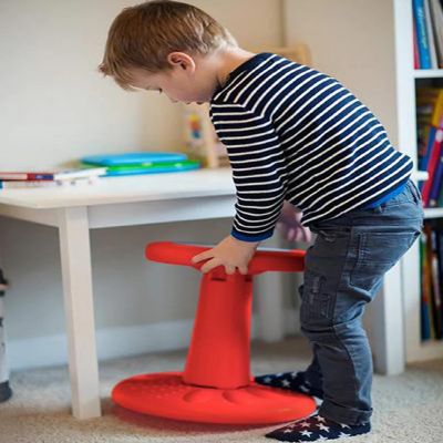 Active Chairs Wobble Stool for Kids, Flexible Seating Improves Focus and Helps ADD/ADHD, 14-Inch Preschool Chair, Ages 3-7, Red Image 2
