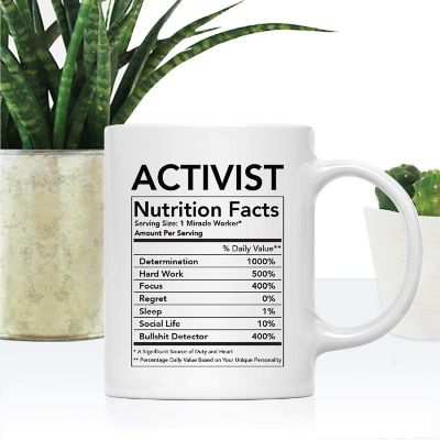 Activist Nutritional Facts Coffee Mug Image 1