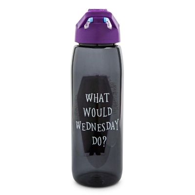 Addams Family "What Would Wednesday Do?" Water Bottle With Screw-Top Lid Image 1