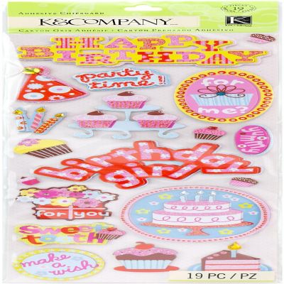 Adhesive Chipboard-Sweetie Birthday Image 1