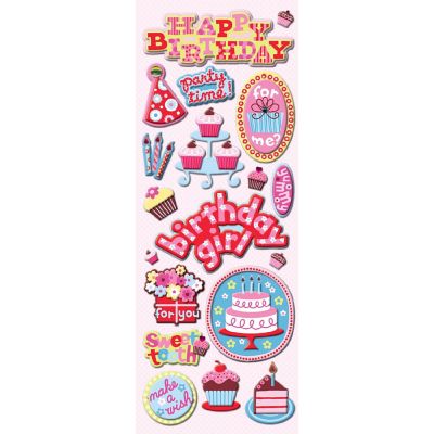 Adhesive Chipboard-Sweetie Birthday Image 1