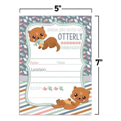 Adorable Otter Birthday Invitations 40pcs. by AmandaCreation Image 3