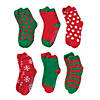 Adult&#8217;s Christmas Fuzzy Socks - 6 Pair Image 1