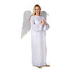 Adults Angel Gown Polyester Nativity Costume with Wings - One Size Image 1