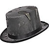 Adults Black Tattered Top Hat Image 1