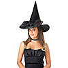Adults Black Witch Hat with Bow - One Size Image 1