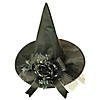 Adults Black Witch Hat with Rose & Ribbon Image 2