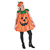 Adults Jack-O'-Lantern Pumpkin Polyester Pullover Costume with Hat Image 1