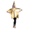 Adults Metallic Gold Star Polyester Costume with Headpiece - One Size Image 1