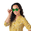 Adults Saint Patrick&#8217;s Day Rimless Clover Sunglasses Image 1