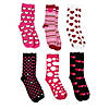 Adult's Valentine&#8217;s Day Socks - 6 Pair Image 1