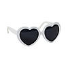 Adults White Heart-Shaped Sunglasses - 12 Pc. Image 1