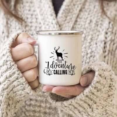 Adventure Awaits Metal Camping Mug Image 1