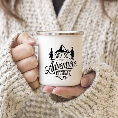 Adventure Begins Metal Camping Mug Image 1