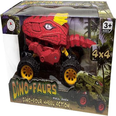 Aeromax Dino-Faur Pull Back Dinosaur Truck  Red Image 1