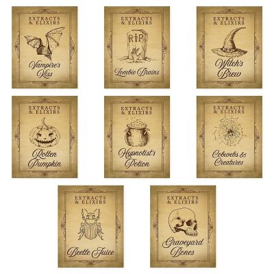 Aged Halloween Labels 5x4in 16pk Image 1