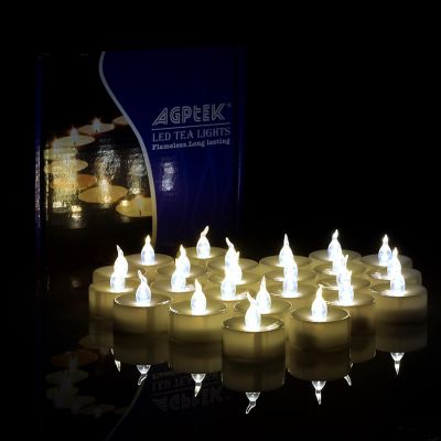 AGPtek 100pcs LED Flickering Candles Tea Lights Warm White Image 1