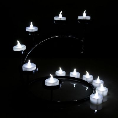 AGPtek 24pcs LED Tealight Candles with Timer Flamless Cool White Image 2
