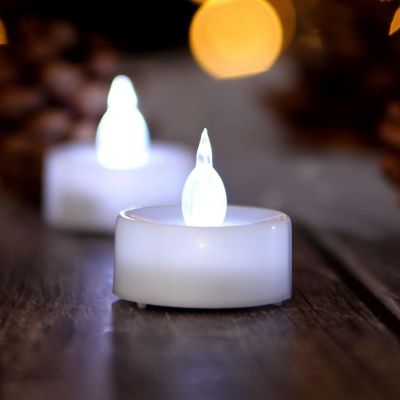 Amber Yellow AGPtEK Timer Flickering Flameless LED Candles Battery-Operated Tealights for Wedding Holiday Party Home Decoration 24pcs 