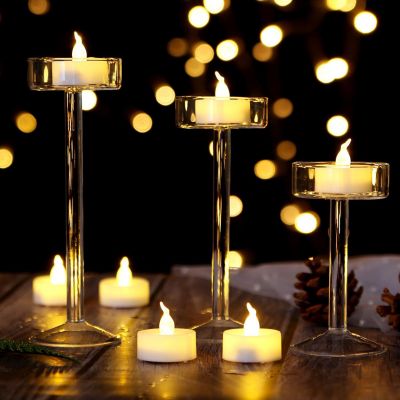 AGPtek 24pcs Warm White Flicker Candles LED Tealights with Timer Image 1