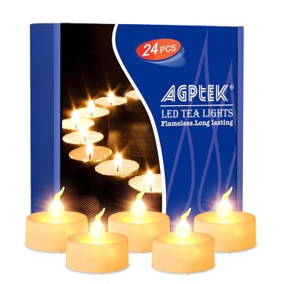 AGPtek 24pcs Warm White LED Tealight Candles Flameless Smokeless Flickering Image 1
